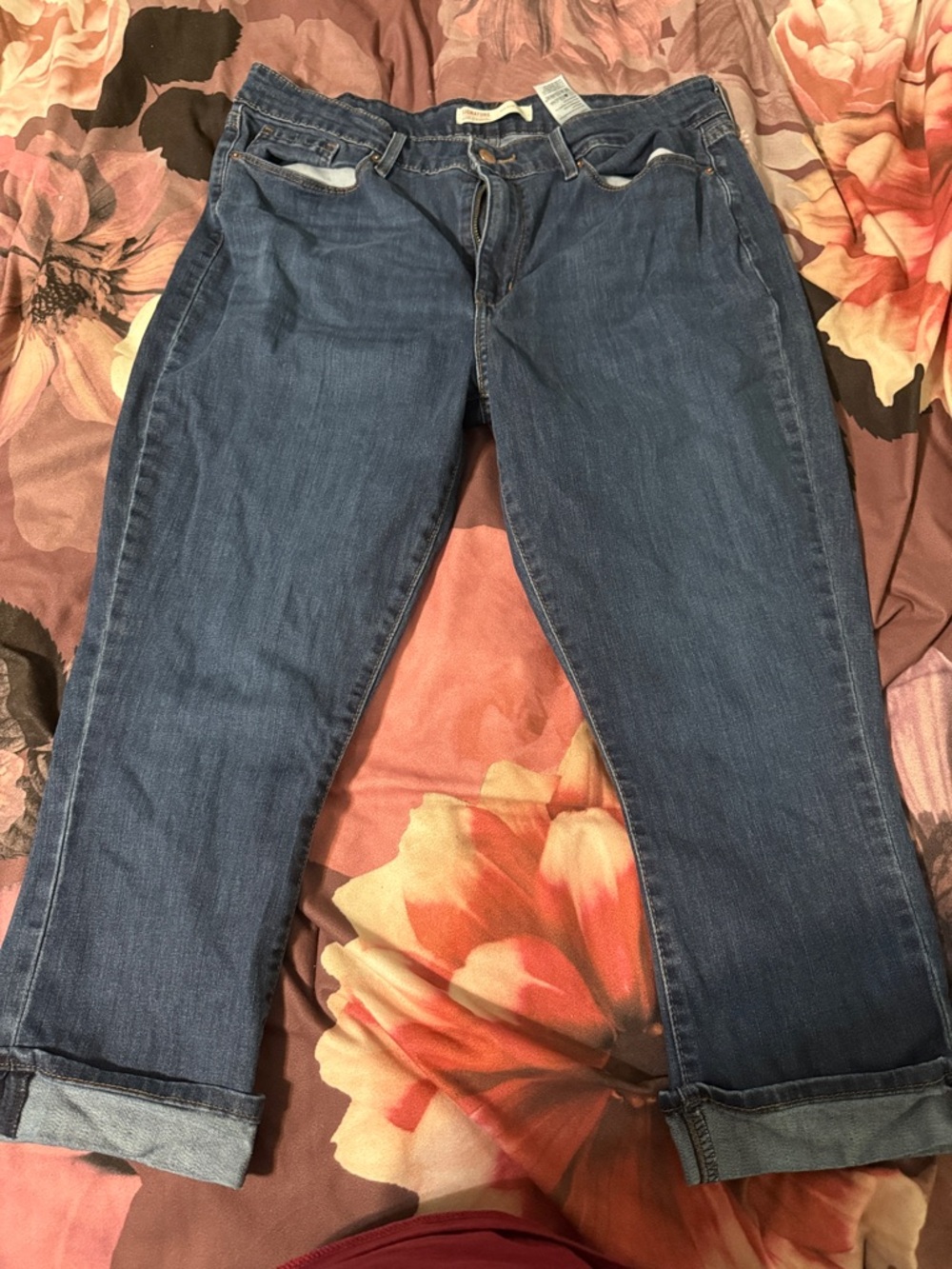 Signature by Levi Strauss Dark Blue Straight-Leg Jeans
